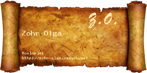 Zohr Olga névjegykártya